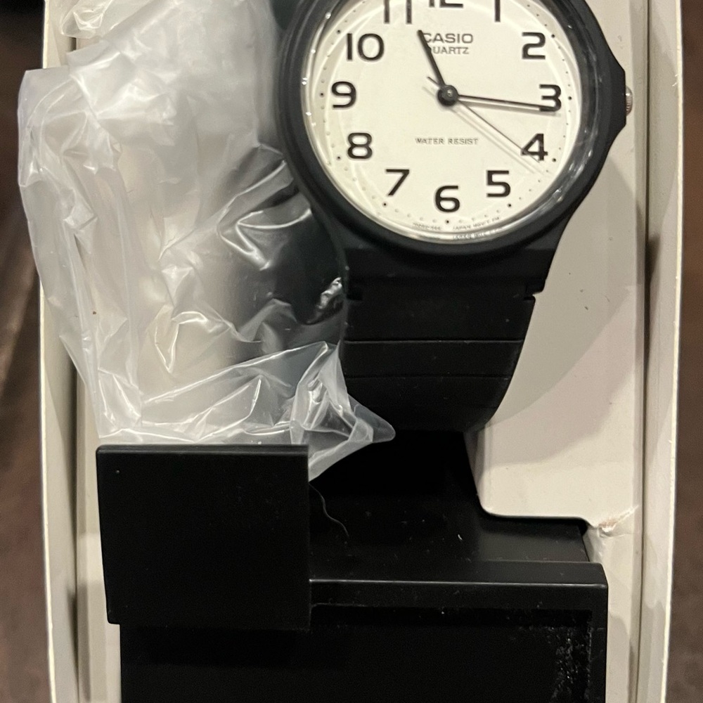 Casio Black and White Water Resistant Watch